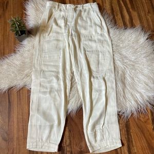 Anthropologie Maeve Port Side Satin Utility Joggers